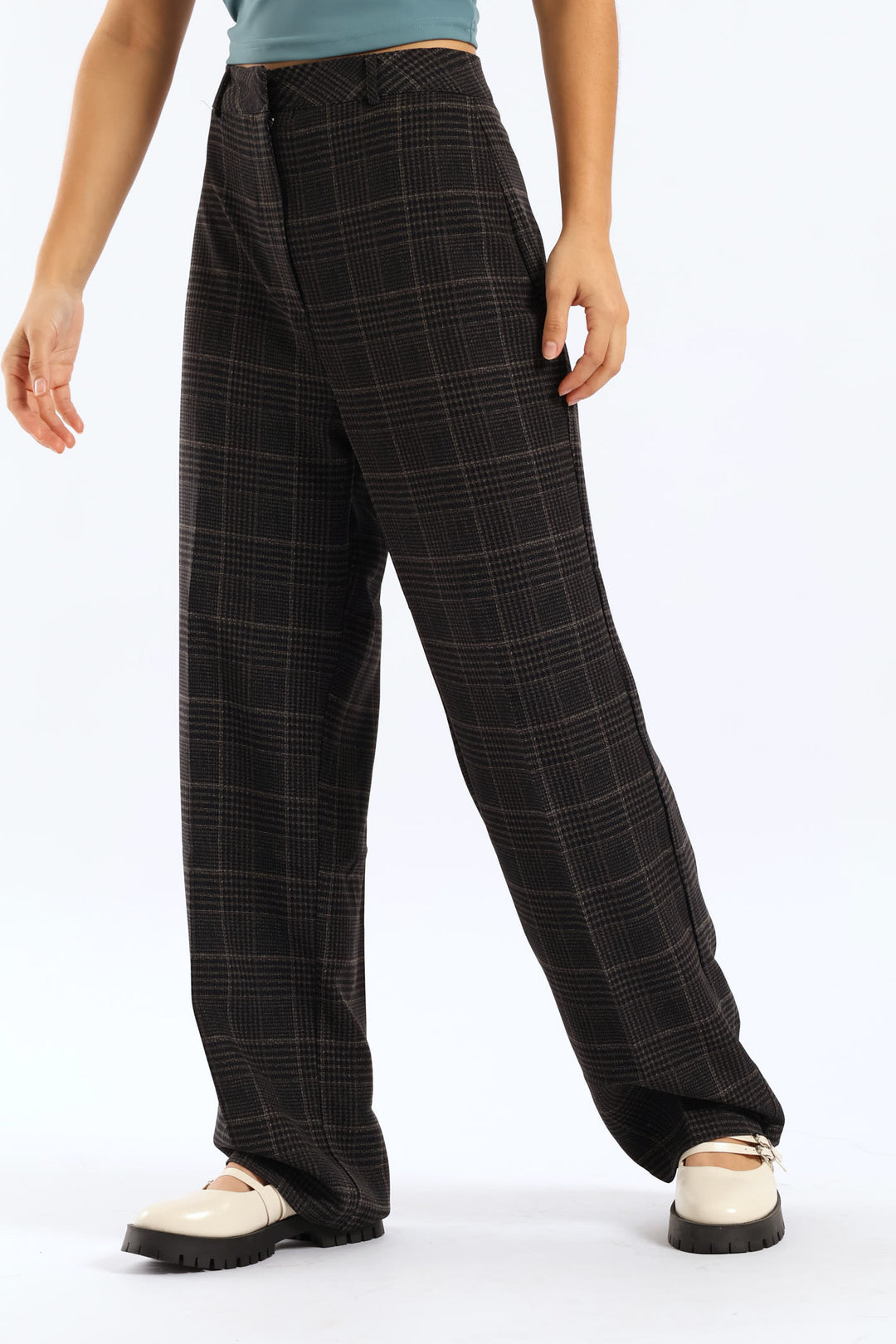 Check Smart Pant - Black