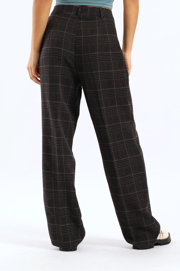 Check Smart Pant - Black
