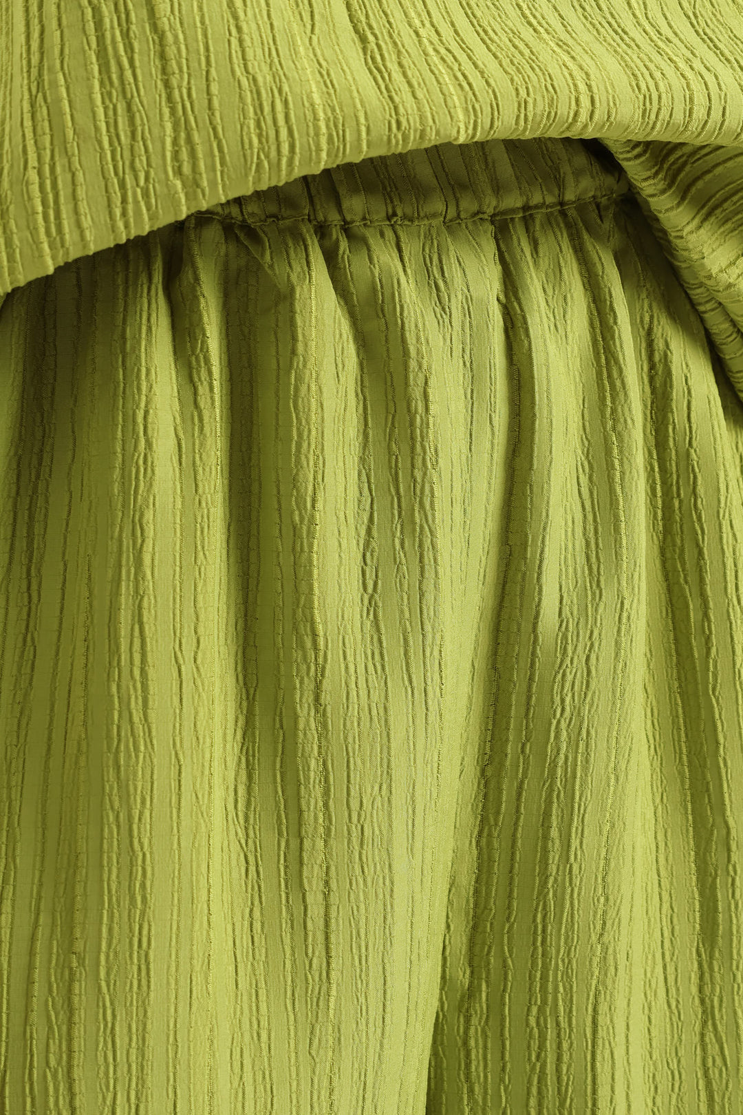 Pull On Textured Crinkle Culotte Pant - Chartreuse
