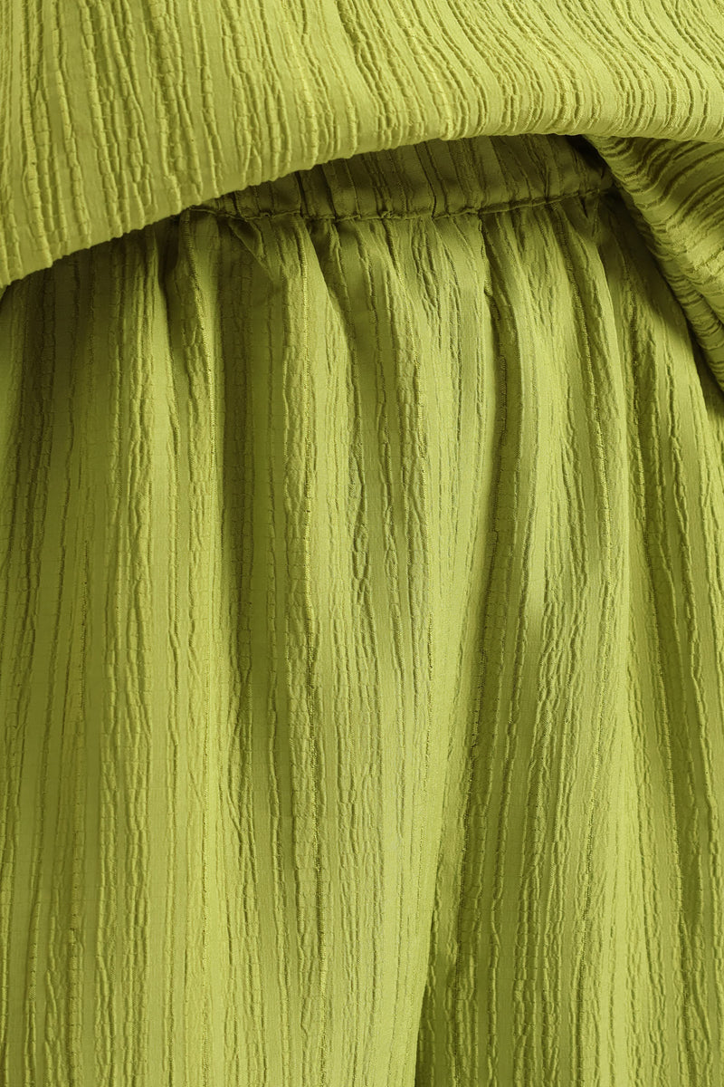 Pull On Textured Crinkle Culotte Pant - Chartreuse