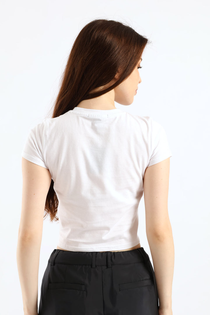 Short Sleeve Logo Baby Tee - White