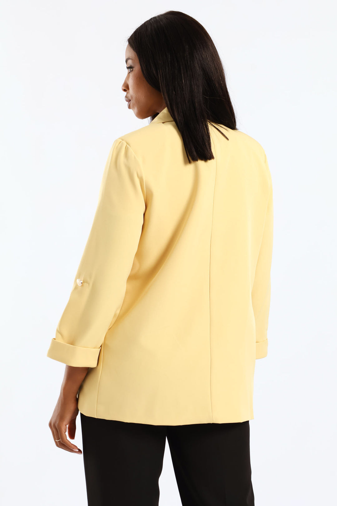 Turn Up Tab Blazer - Pastel Yellow