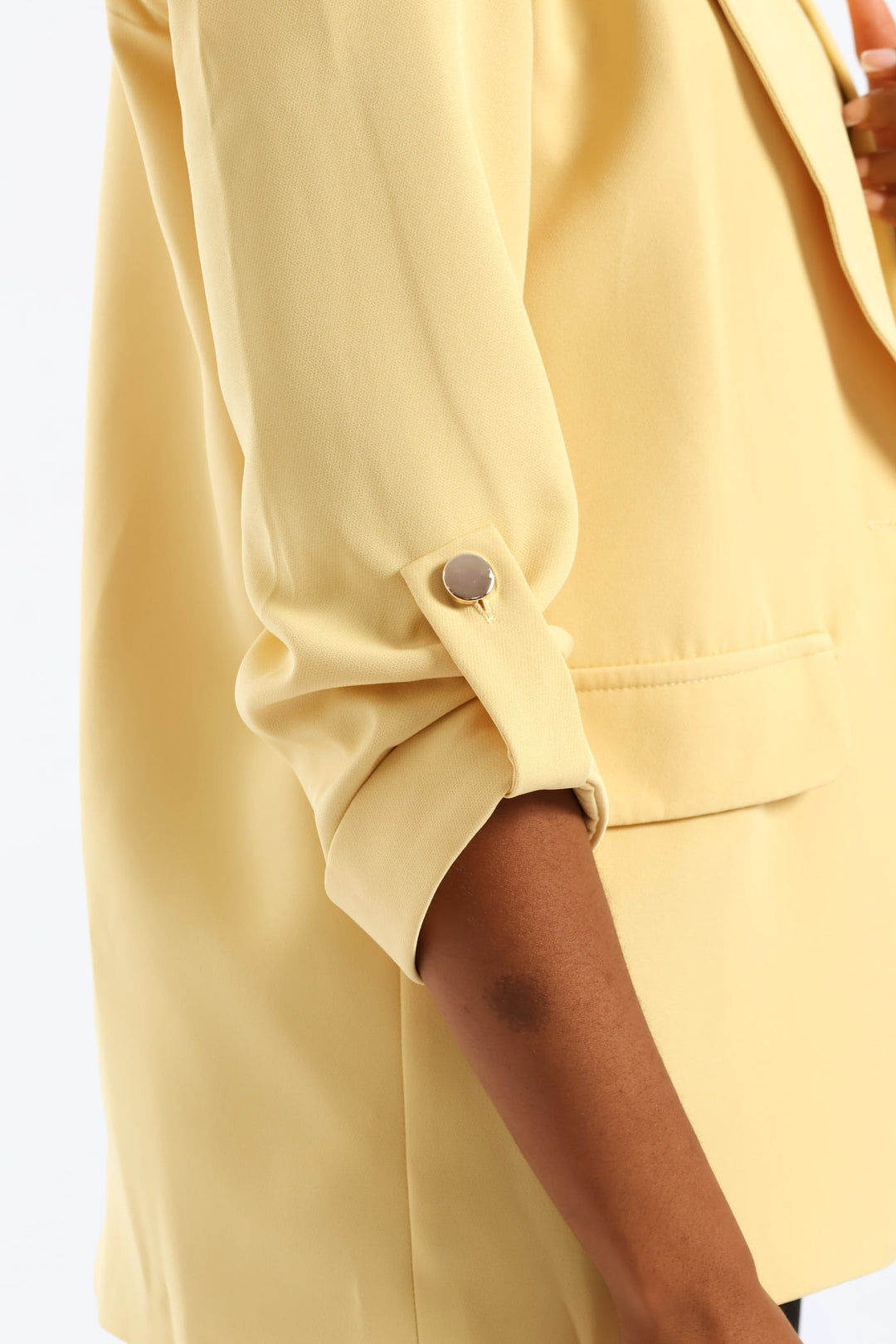 Turn Up Tab Blazer - Pastel Yellow