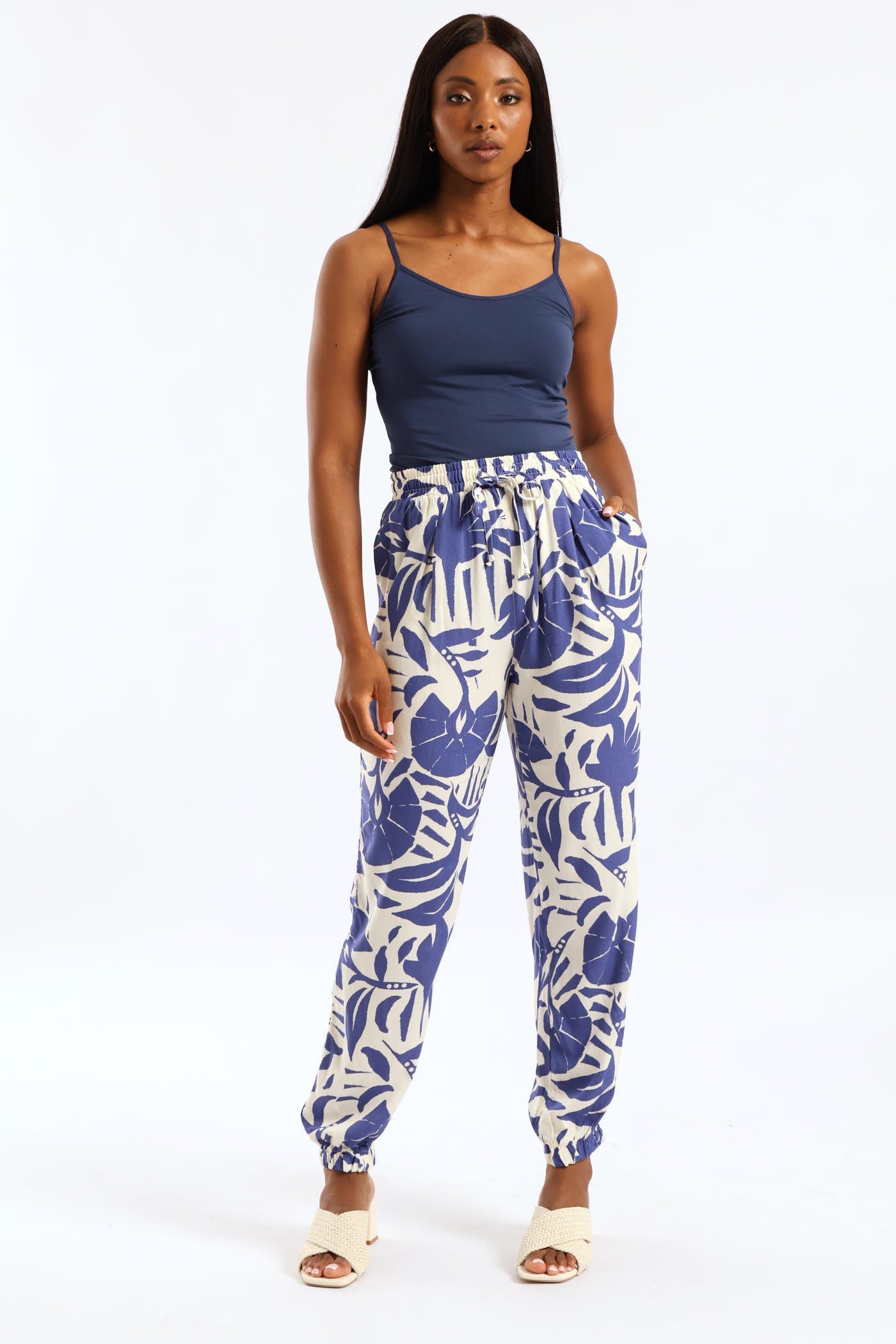 Ladies 2 Pack Seamless Cami - Navy/Beige – Edgars
