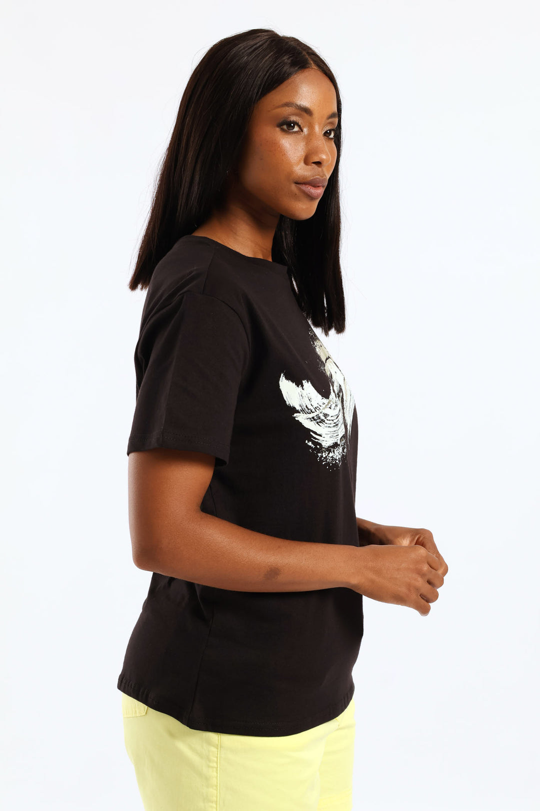 Foil Brushstroke Tee - Black