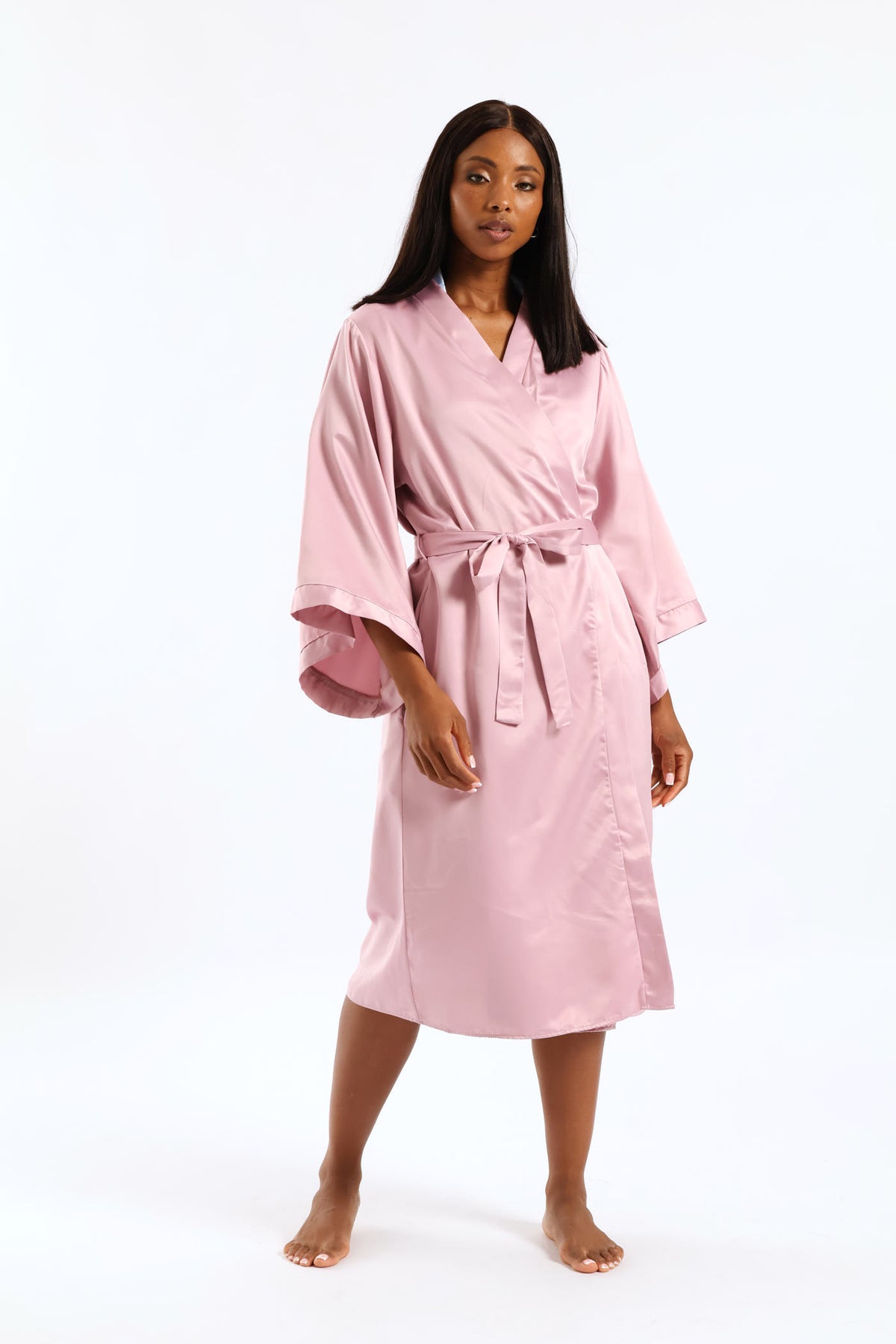 Ladies 3/4 Satin Gown - Pink Edgars Ladies 3/4 Satin Gown - Pink Edgars