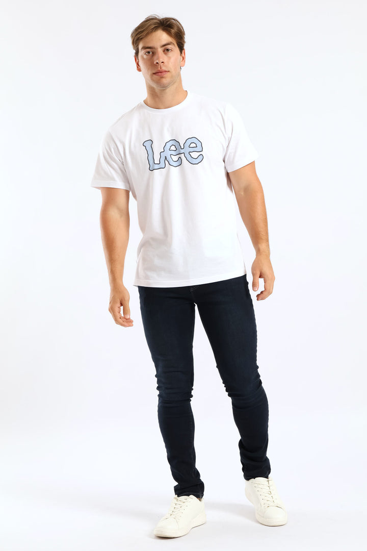 Large Logo Print Tee - White