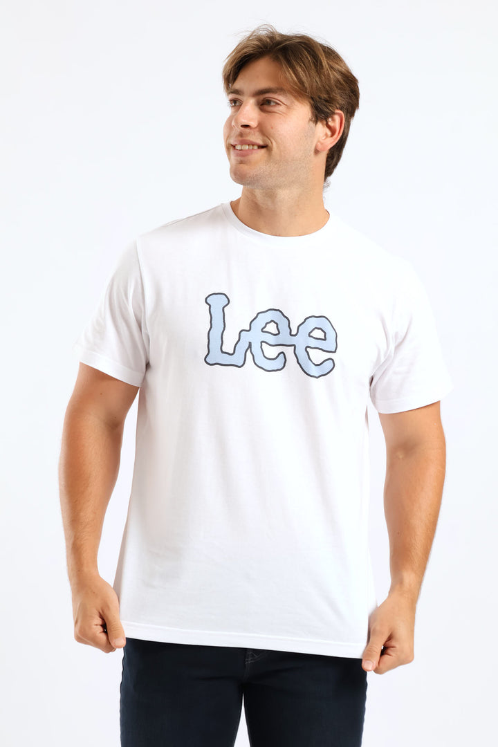 Large Logo Print Tee - White