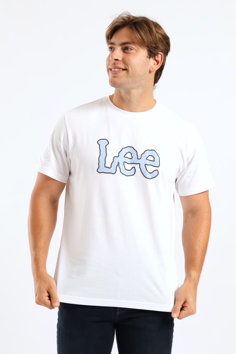 Large Logo Print Tee - White
