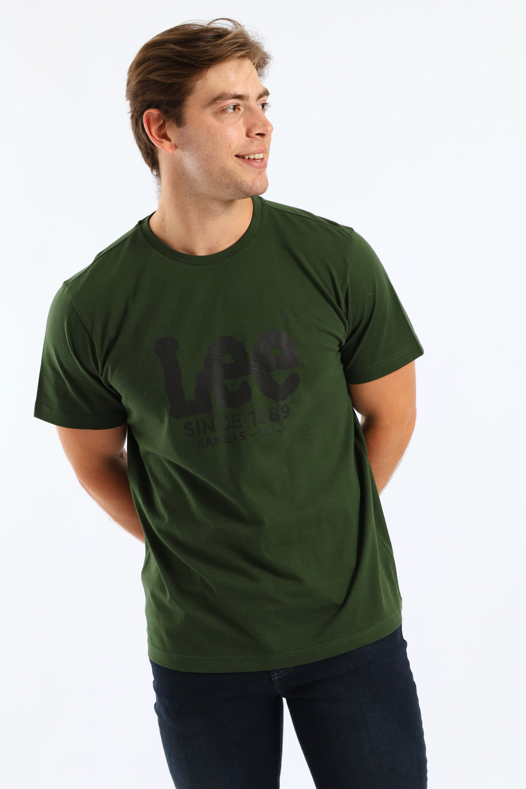 Outline Logo Tee - Moss Green
