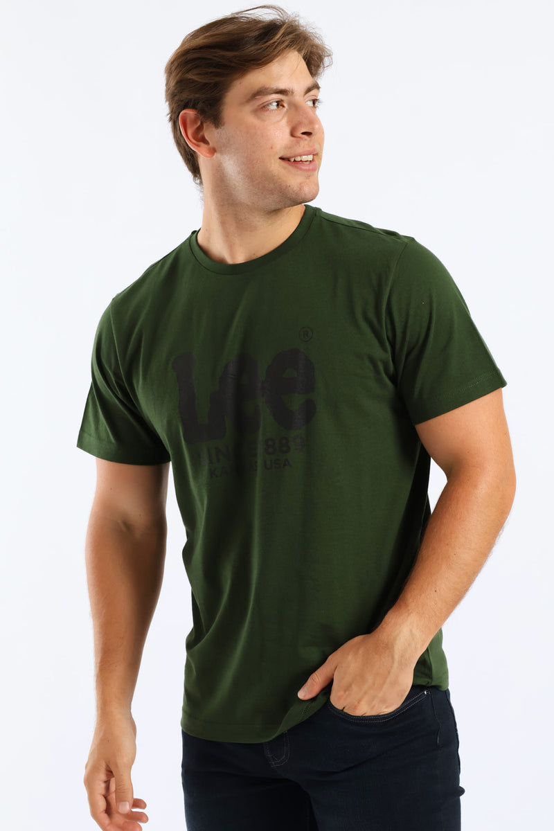 Outline Logo Tee - Moss Green