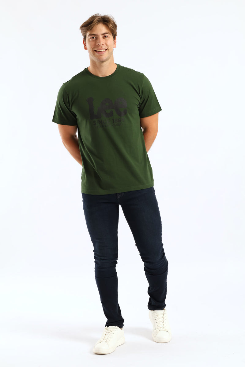 Outline Logo Tee - Moss Green