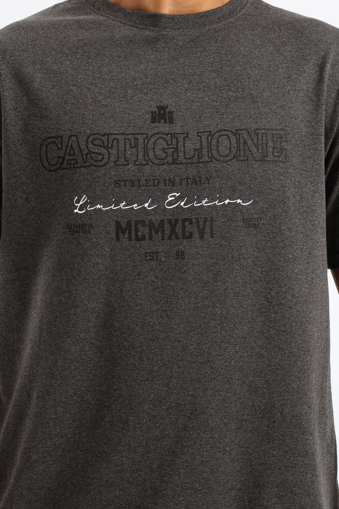 Legend Basic Print Tee - Charcoal