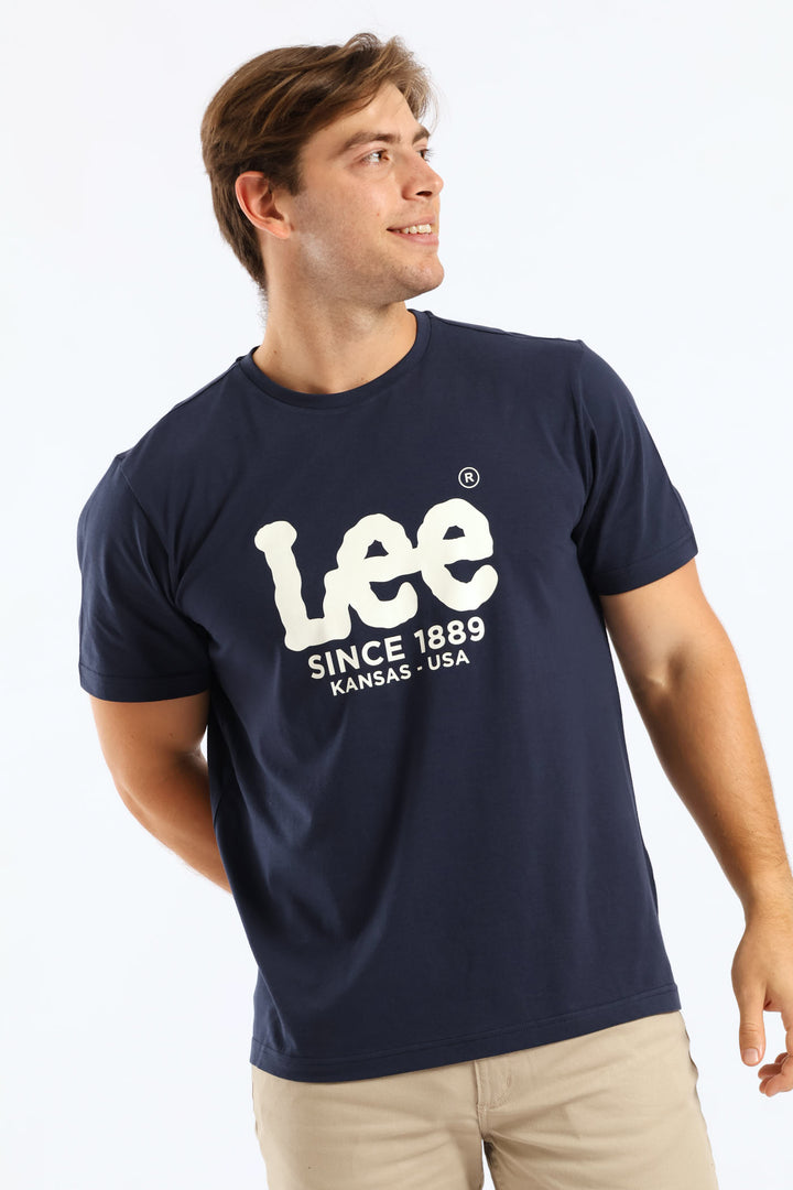 Outline Logo Tee - Navy