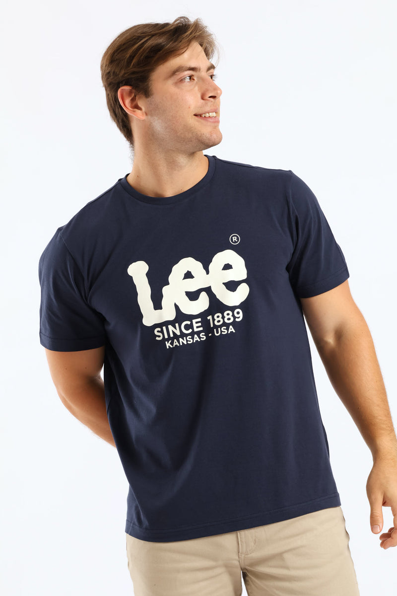 Outline Logo Tee - Navy