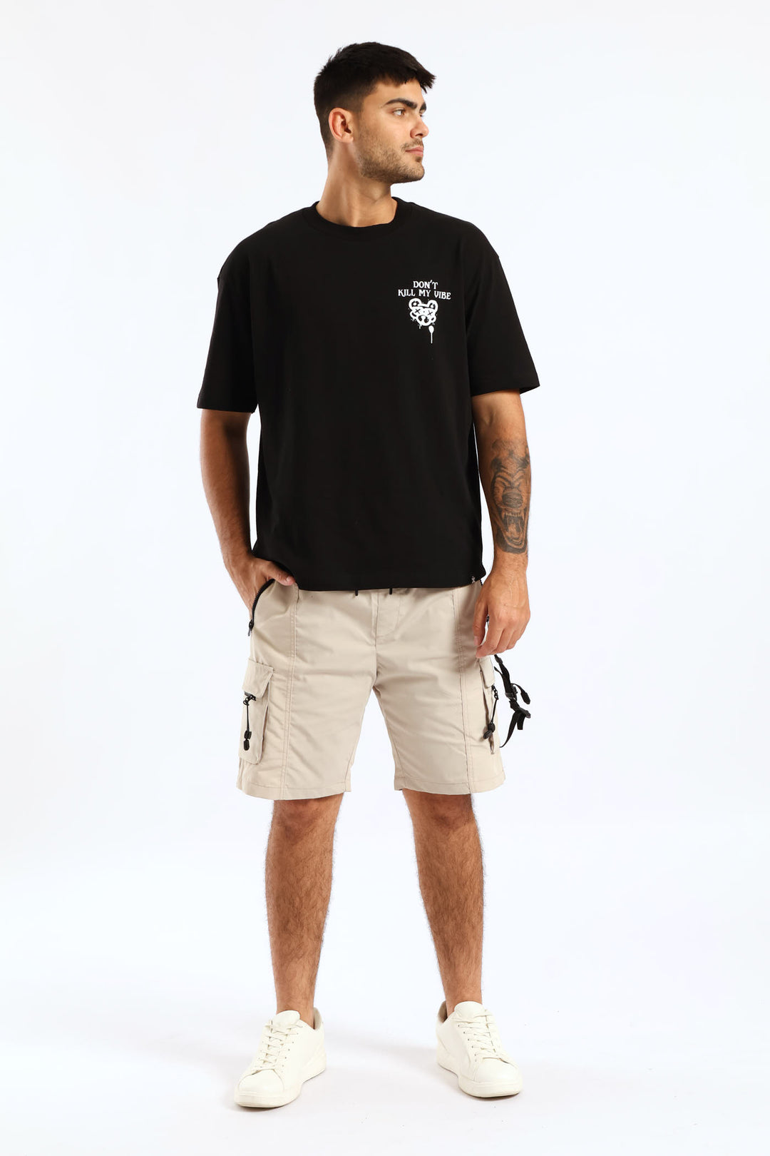 Teddy Bling Oversized Tee - Black