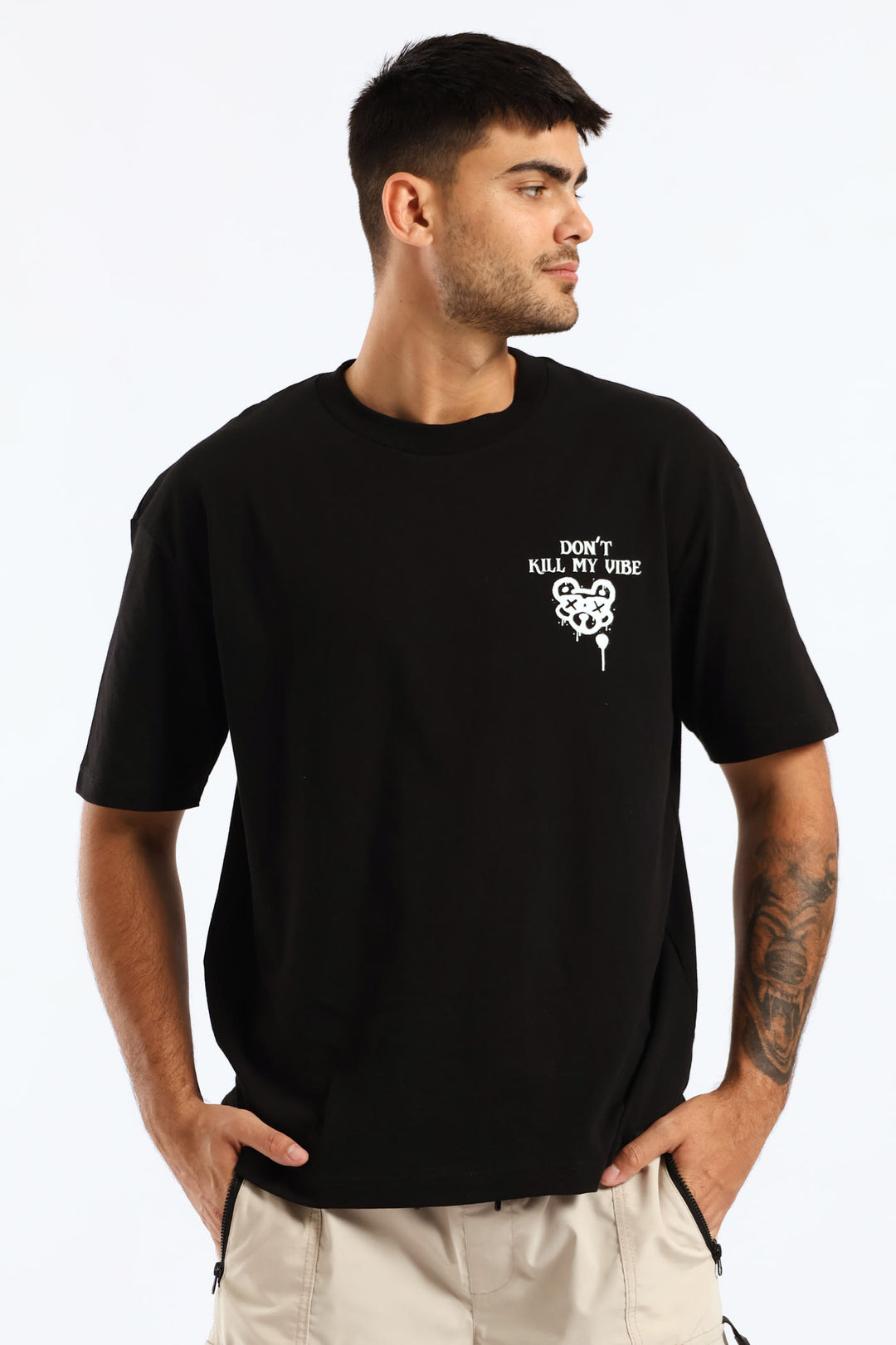 Teddy Bling Oversized Tee - Black