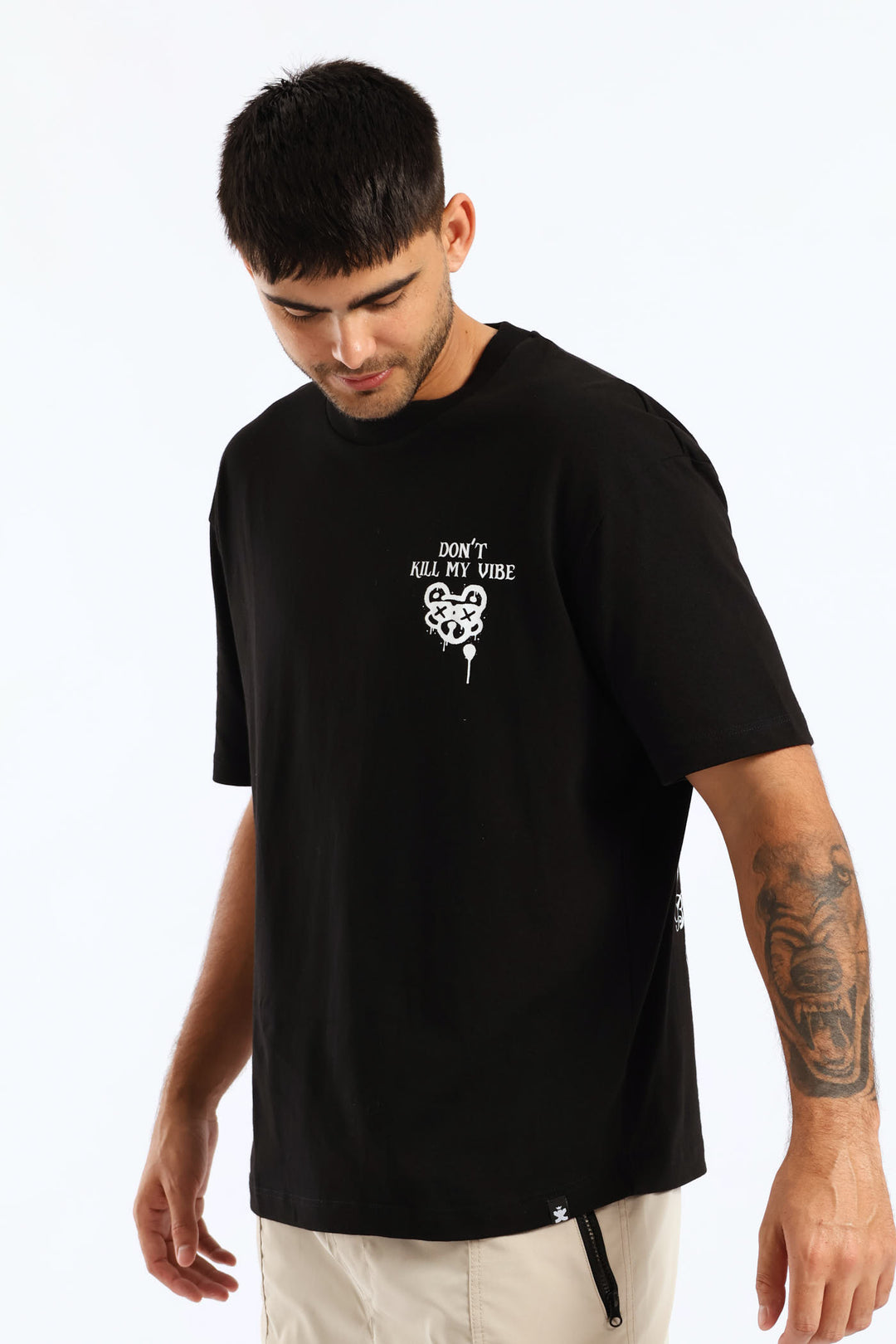 Teddy Bling Oversized Tee - Black
