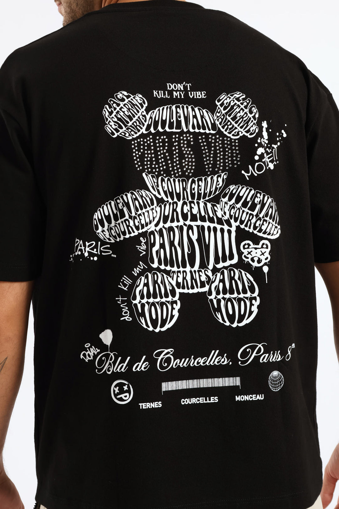 Teddy Bling Oversized Tee - Black