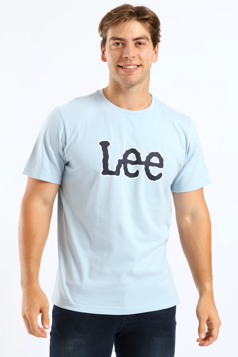 Large Logo Print Tee - Sky Blue