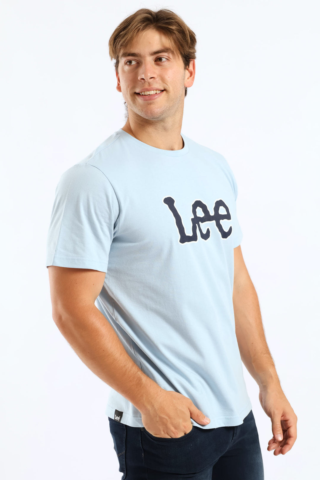 Large Logo Print Tee - Sky Blue