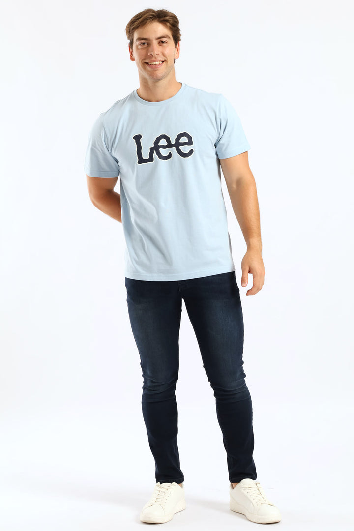 Large Logo Print Tee - Sky Blue
