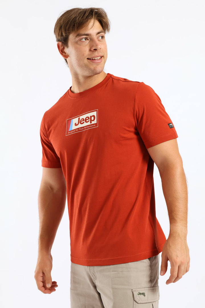 Fashion Rectangle Graphic Tee - Rust