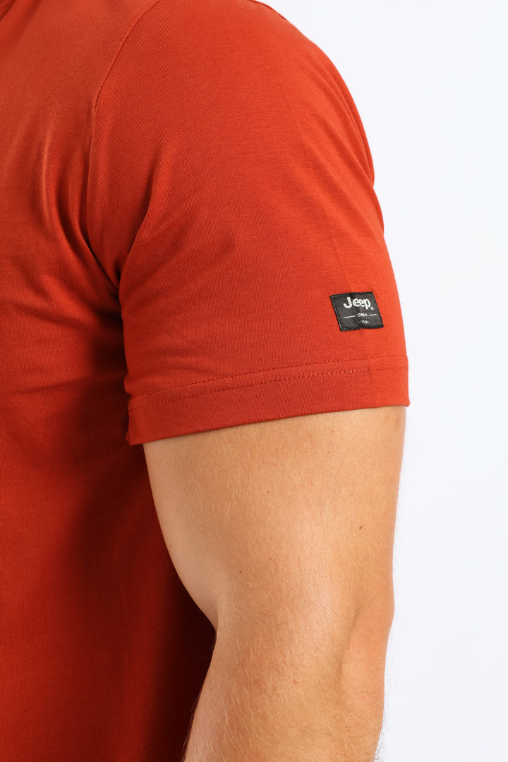 Fashion Rectangle Graphic Tee - Rust