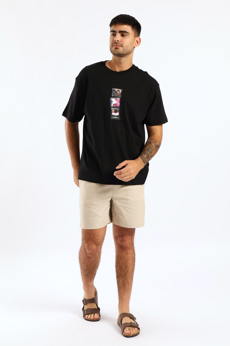 Short Sleeve Tv Tee - Black