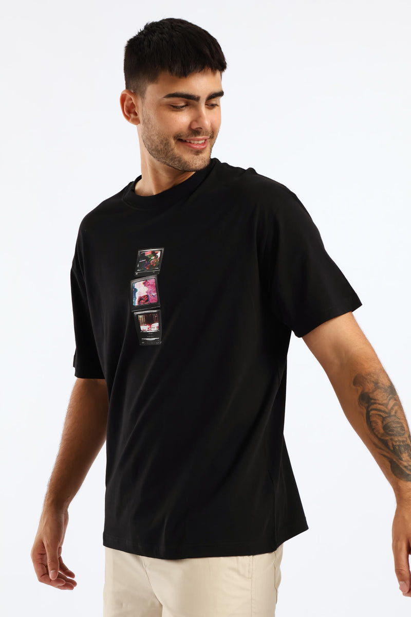 Short Sleeve Tv Tee - Black