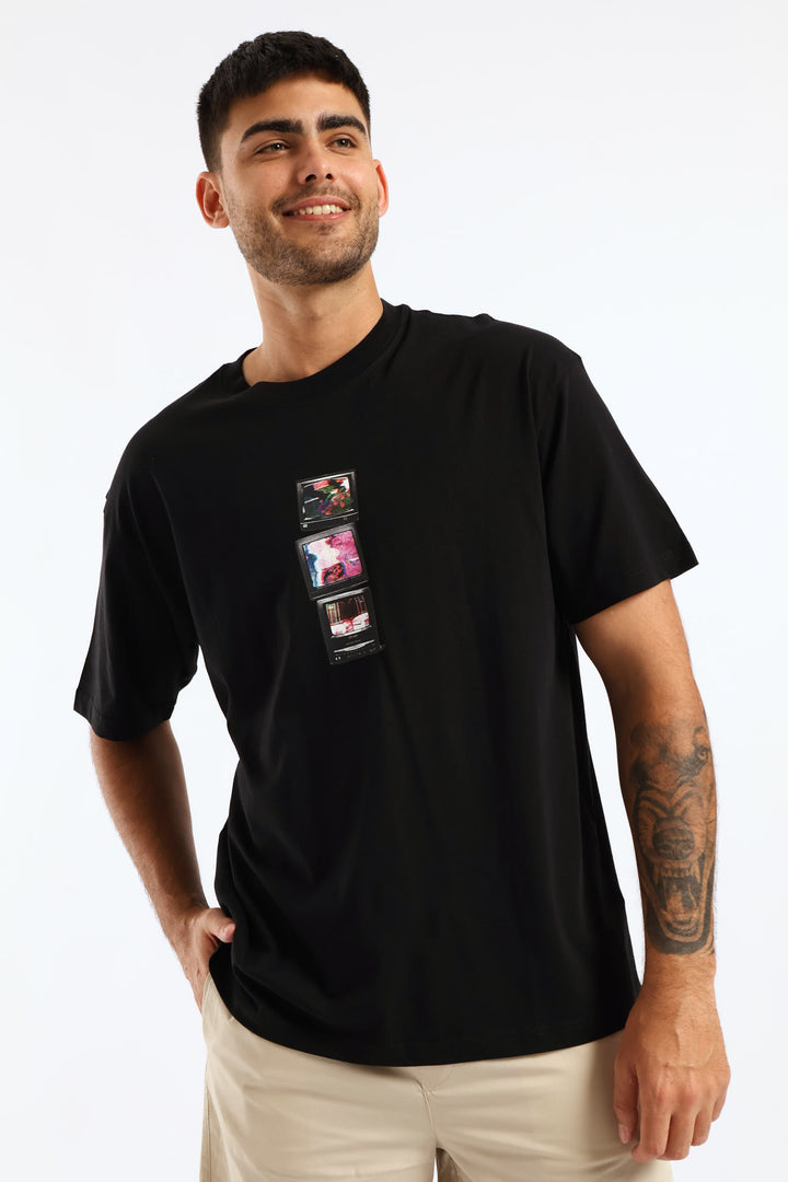 Short Sleeve Tv Tee - Black