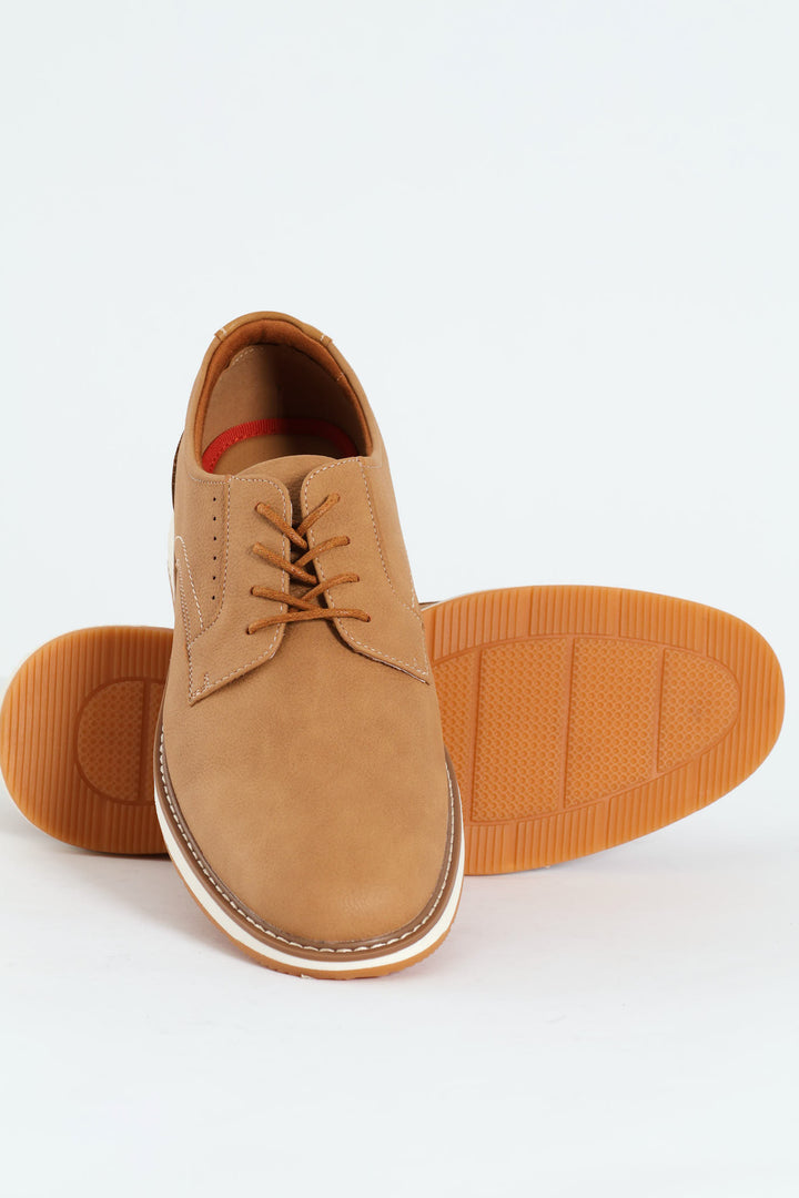 Romerro Smart Casual Closed Toe Lace Up - Beige