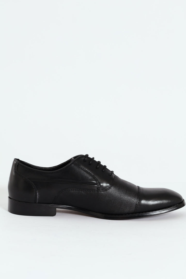 Sebastian Toe Cap Lace Up Derby Shoe - Black