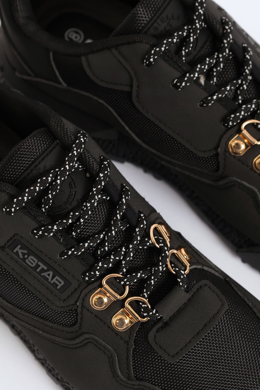 Spark Lace Up Fashion Trainer - Black