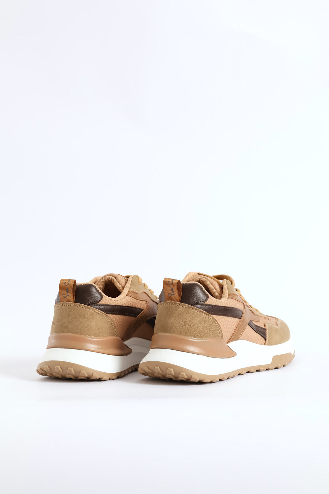 Panelled Retro Sneaker - Beige