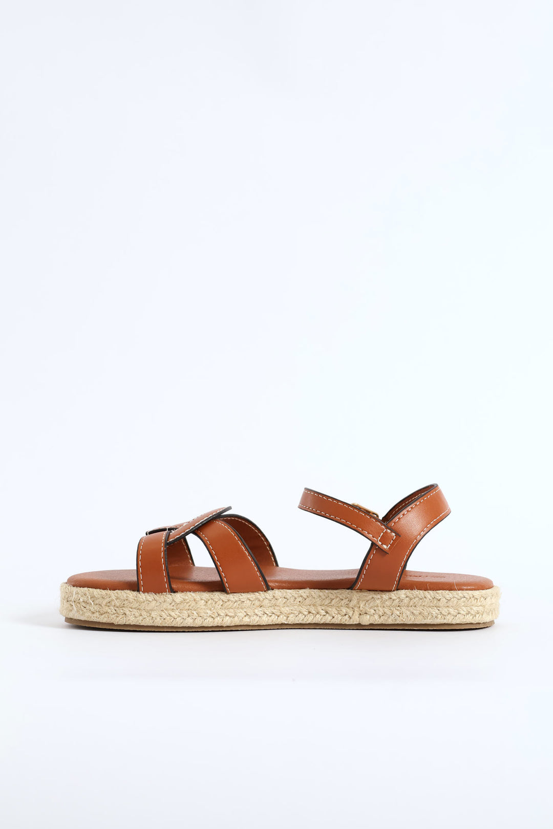 Girls Flatform Espadrille Sandal - Tan