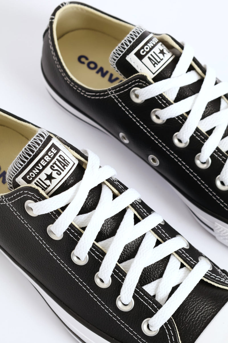 All Star Leather Lo Sneaker - Black