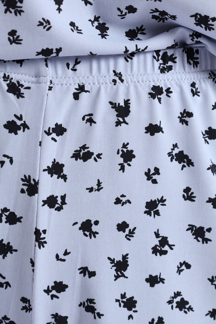 Polyamide Ditsy Cami & Short Set - Blue