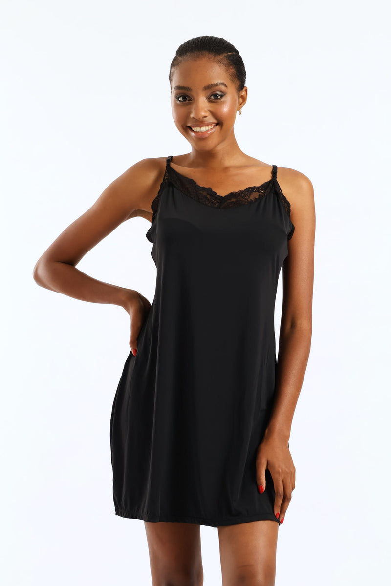 Strappy Slip Dress - Black