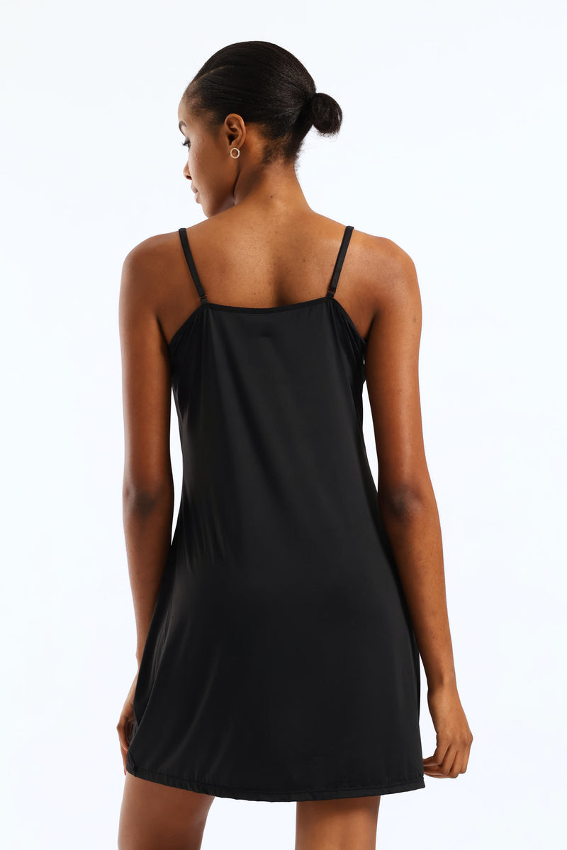 Strappy Slip Dress - Black