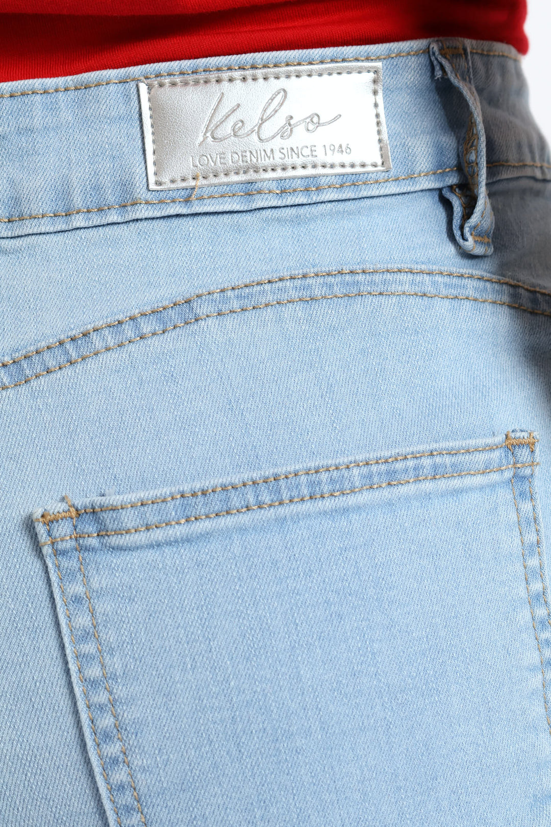 Classic Roll Hem Mid Thigh Supersoft Denim Short - Bleach