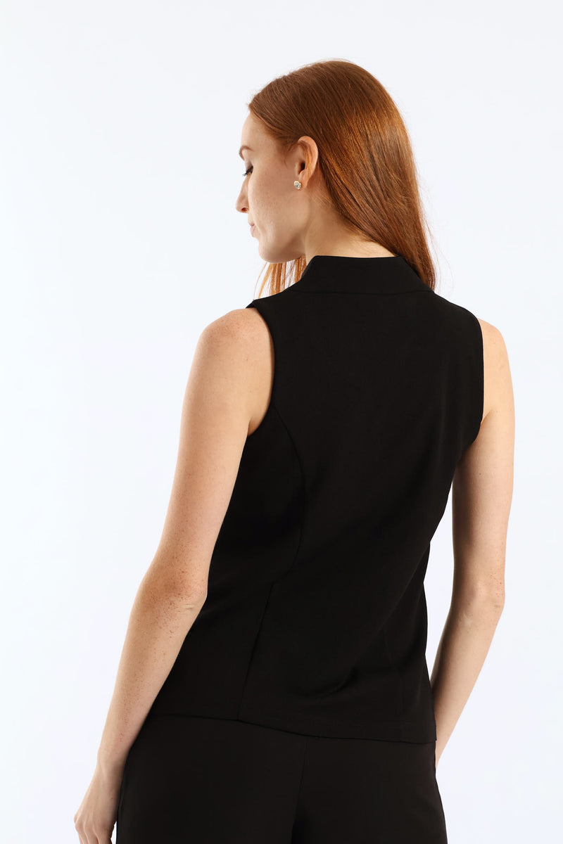 Fancy Button Waistcoat - Black