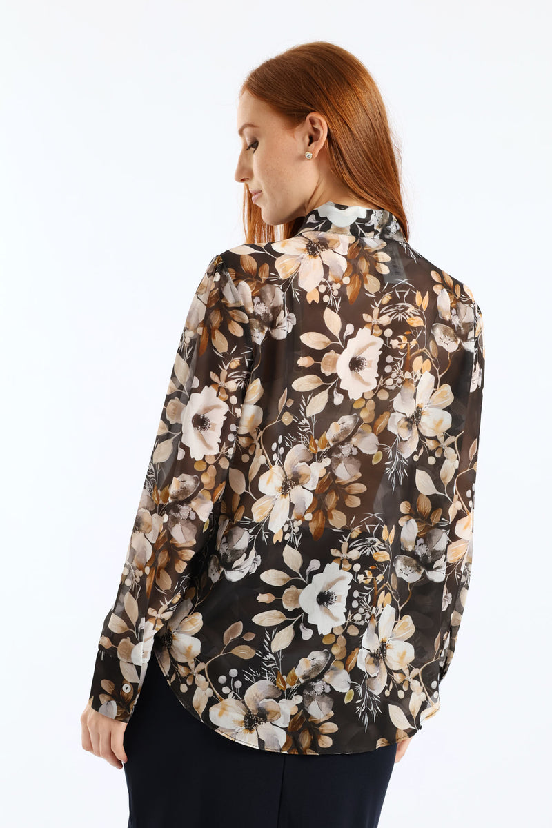 Kitty Bow Dark Romantic Blouse - Black