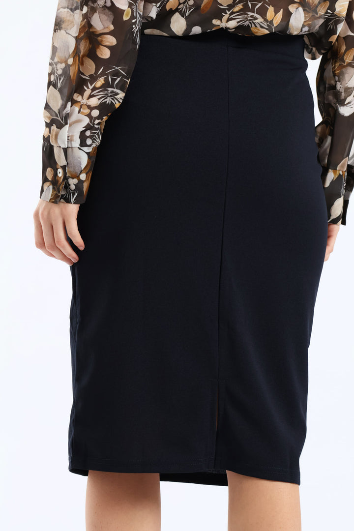 Basic Career Skirt - Dark Navy