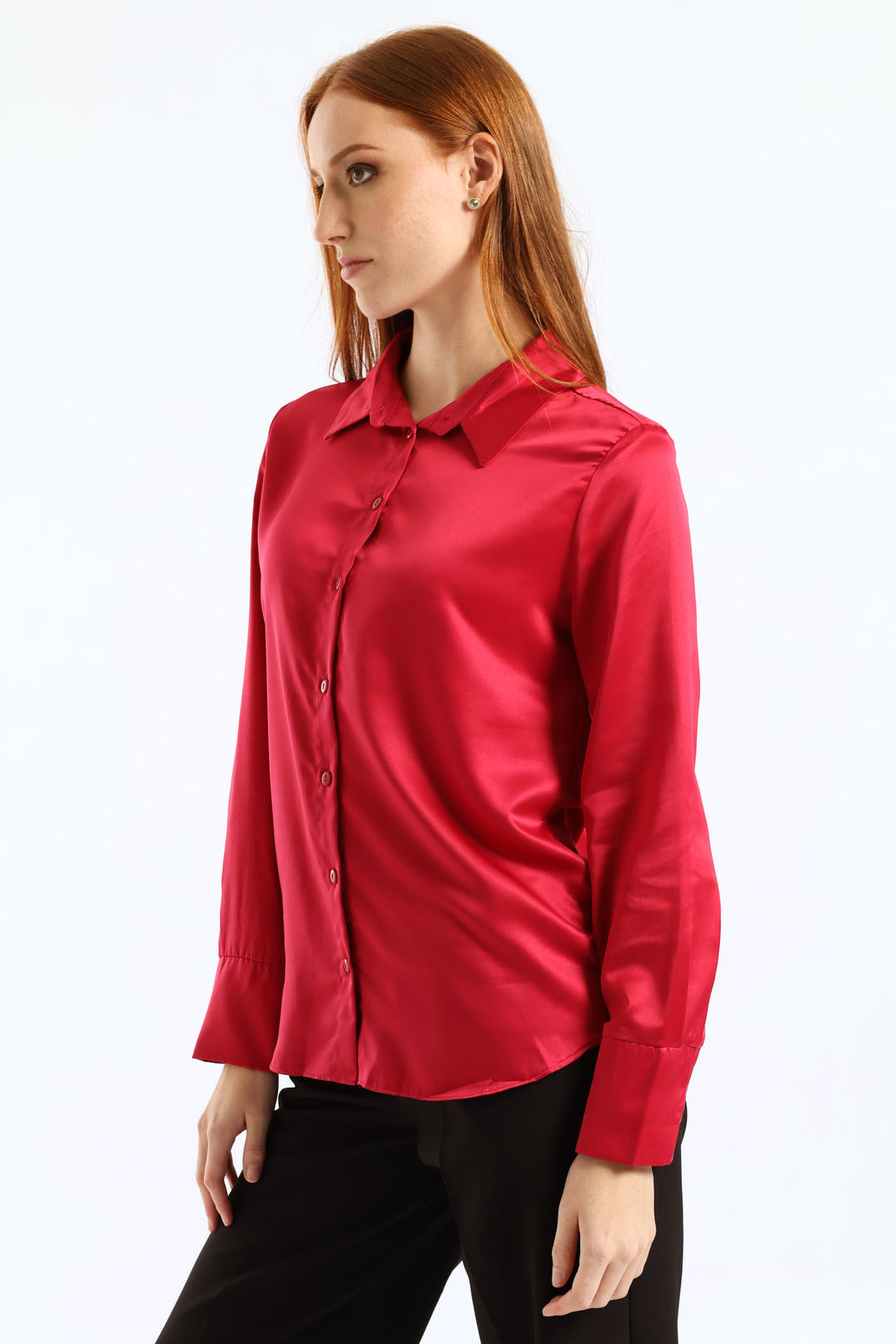 Satin Shirt - Cerise