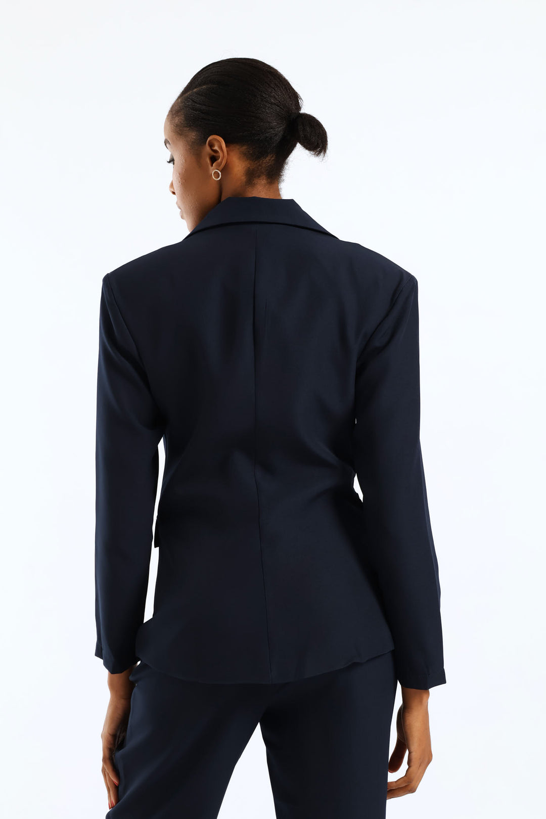 Double Notch Hem Work Blazer - Dark Navy