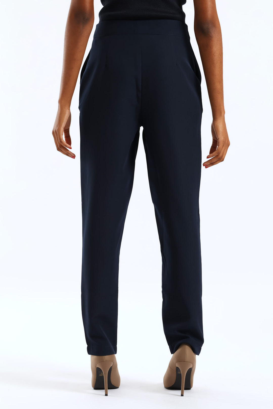 Pin Tuck Slim Leg Pant - Dark Navy