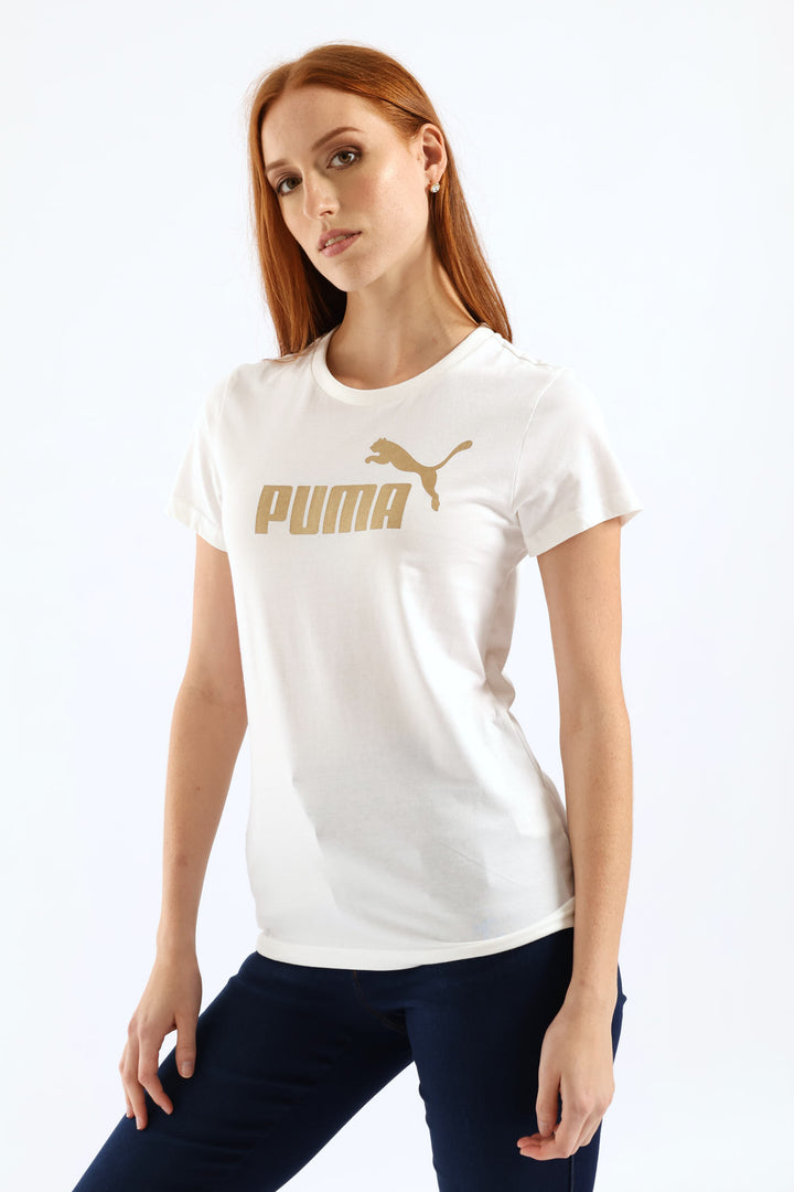 Essential Metallic No. 1 Logo Tee - White