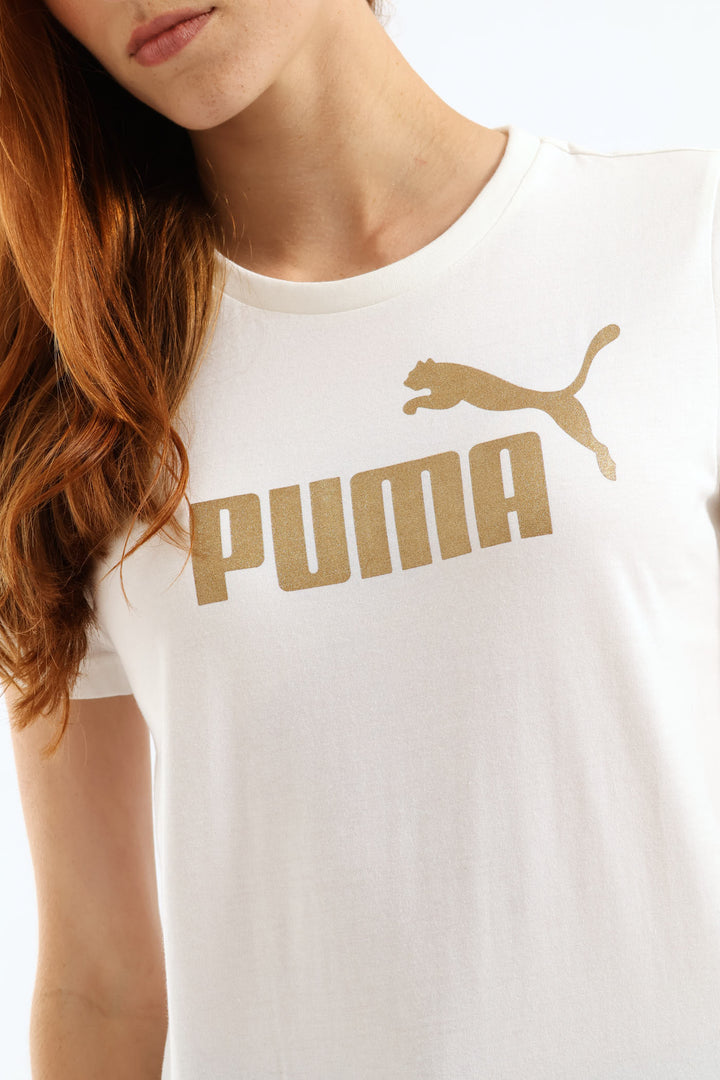 Essential Metallic No. 1 Logo Tee - White