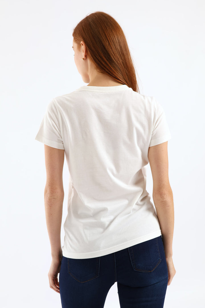 Essential Metallic No. 1 Logo Tee - White